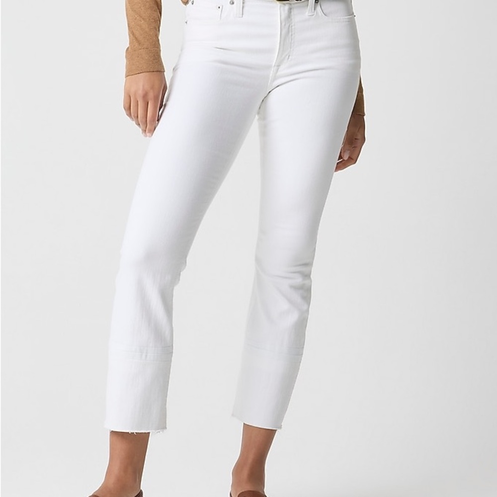 NWT J. Crew Factory Women's flare crop signature stretch White Cropped Jeans